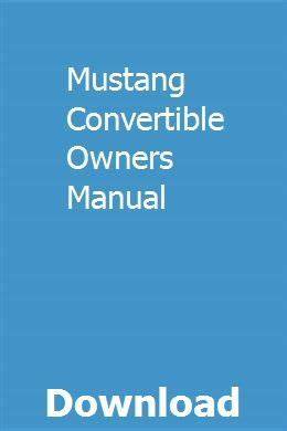 2015 Mustang Convertible Owners Manual