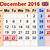 2016 calendar for december