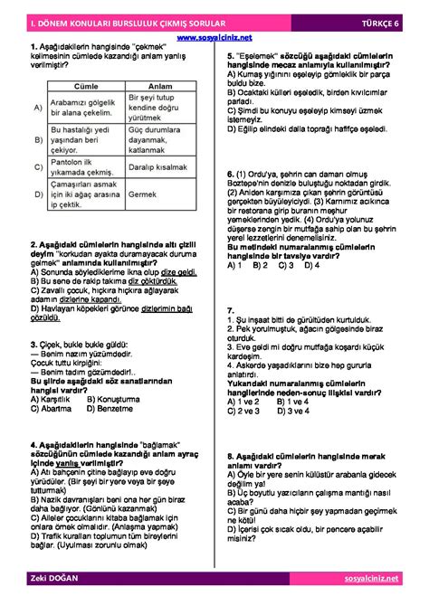 2016 bursluluk sınavı soruları 6. sınıf