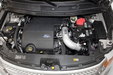 Engine bay of a 2016 Ford Explorer for sale showcasing its power