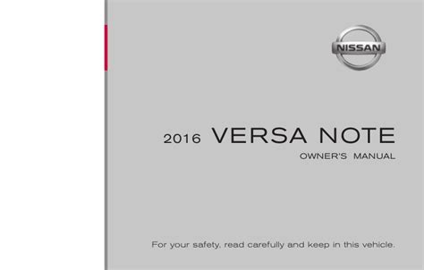 2016 nissan versa note owner's manual