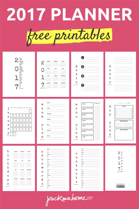 2017 Free Printable Planner