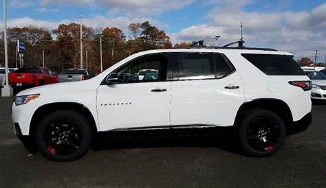2018 Chevy Traverse White With Black Rims Used Chevrolet AWD 1LT In Currant