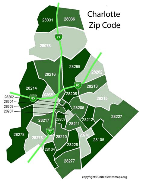 2018 Zip Code Map Charlotte Nc