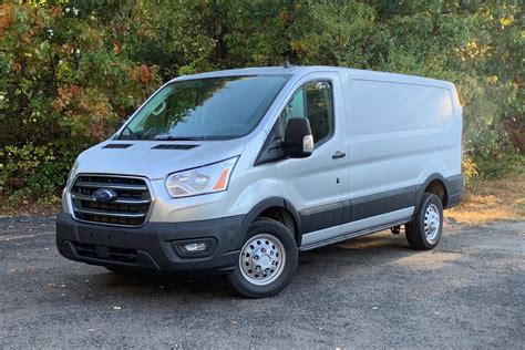 Dashboard of the 2020 Ford Transit Cargo Van highlighting advanced safety and driver-assist technologies