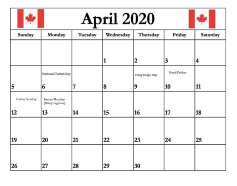 2020 holiday calendar for quebec and canada