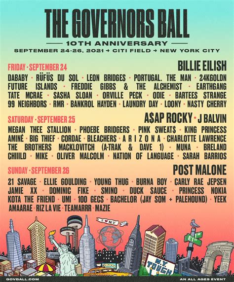 2021 governors ball lineup