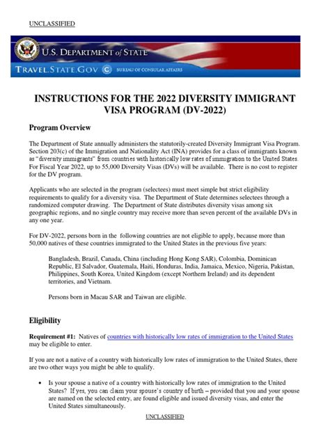 2022 diversity immigrant visa program