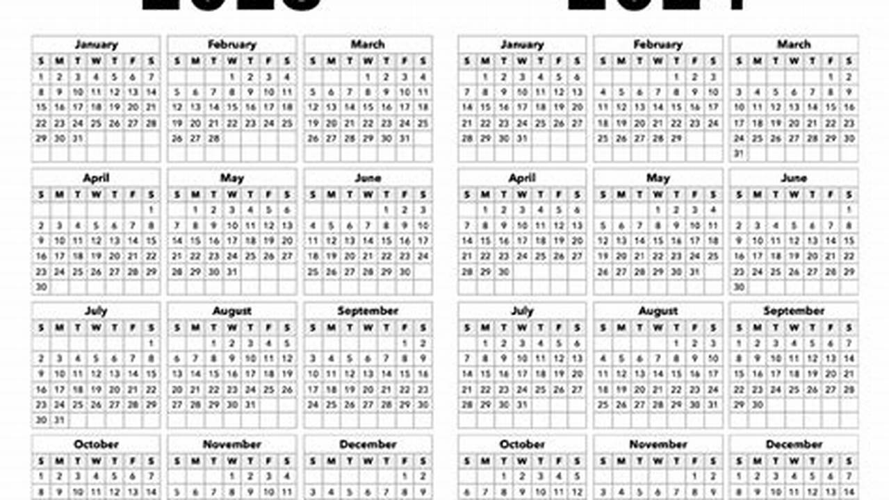 2023 And 2024 Calendar Template Excel File