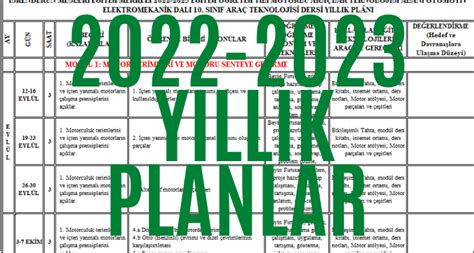 2023 2024 tarih yıllık plan