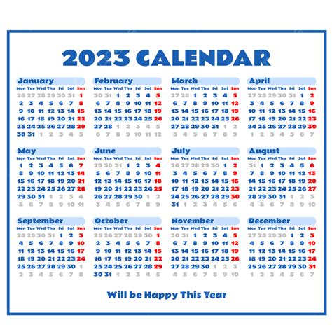 2023 Calendar (PDF, Word, Excel)