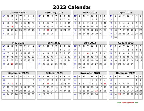 2023 Calendar (PDF, Word, Excel)