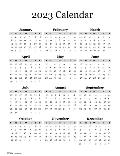 2023 Calendar Free Printable PDF Templates Calendarpedia