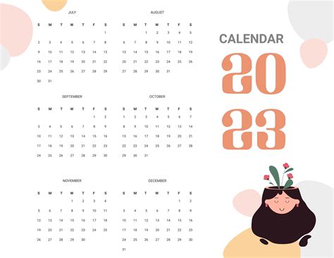 2023 Calendar Template 8.5 X 11 Inches Vertical Year at A Etsy