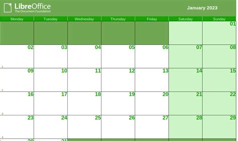 2023 Monthly Excel Template Calendar Free Printable Templates