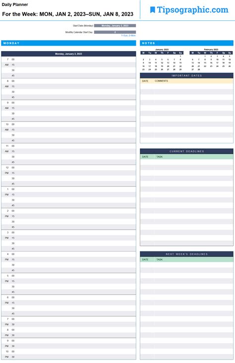 2023 Daily Planner Printable