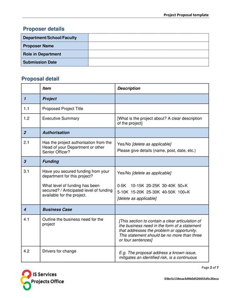 2023 Project Proposal Template - Fillable, Printable PDF & Forms | Handypdf
