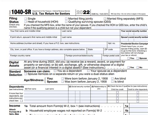 2023 federal tax forms 1040 sr