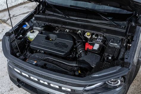 Close-up of the 2023 Ford Bronco engine bay