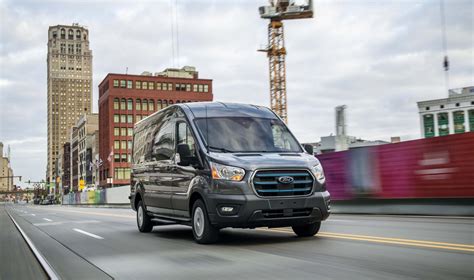 Overview of the 2023 Ford E-Transit specs highlighting its electric powertrain and capabilities