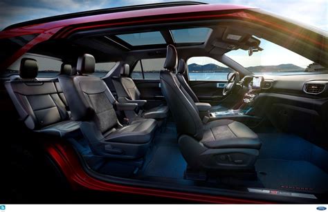 Interior of the 2023 Ford Explorer, showcasing its spaciousness and advanced features
