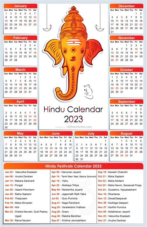 2023 hindu calendar festival list