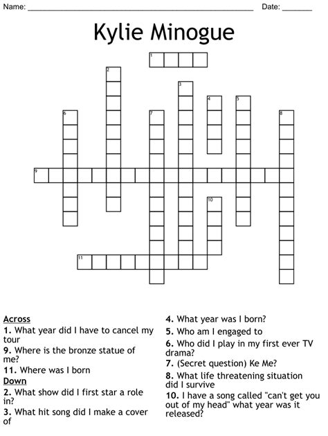 2023 kylie minogue single crossword clue