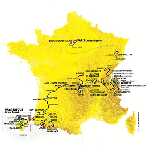 2023 tour de france map and cities