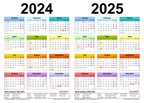 2024 And 2025 Calendar With Holidays