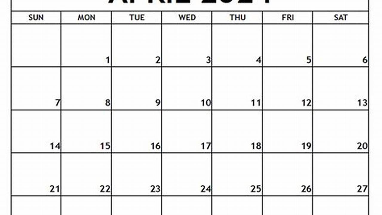 2024 April Calendar Printable Pdf Excel Template