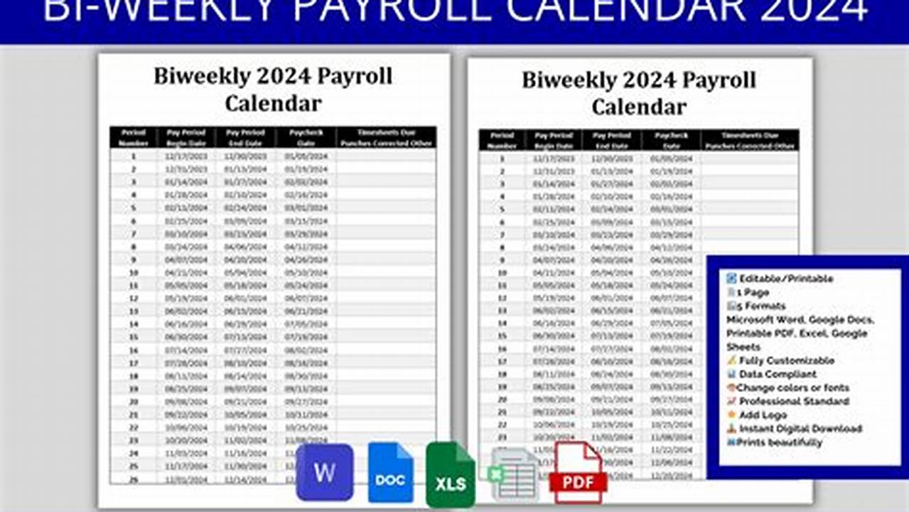 2024 Bi Weekly Pay Schedule Excel
