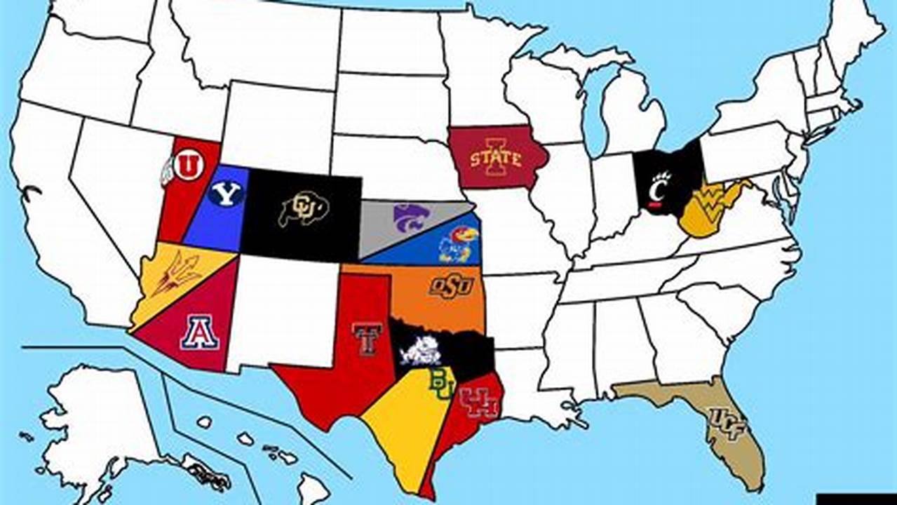2024 Big 12 Conference Teams Map