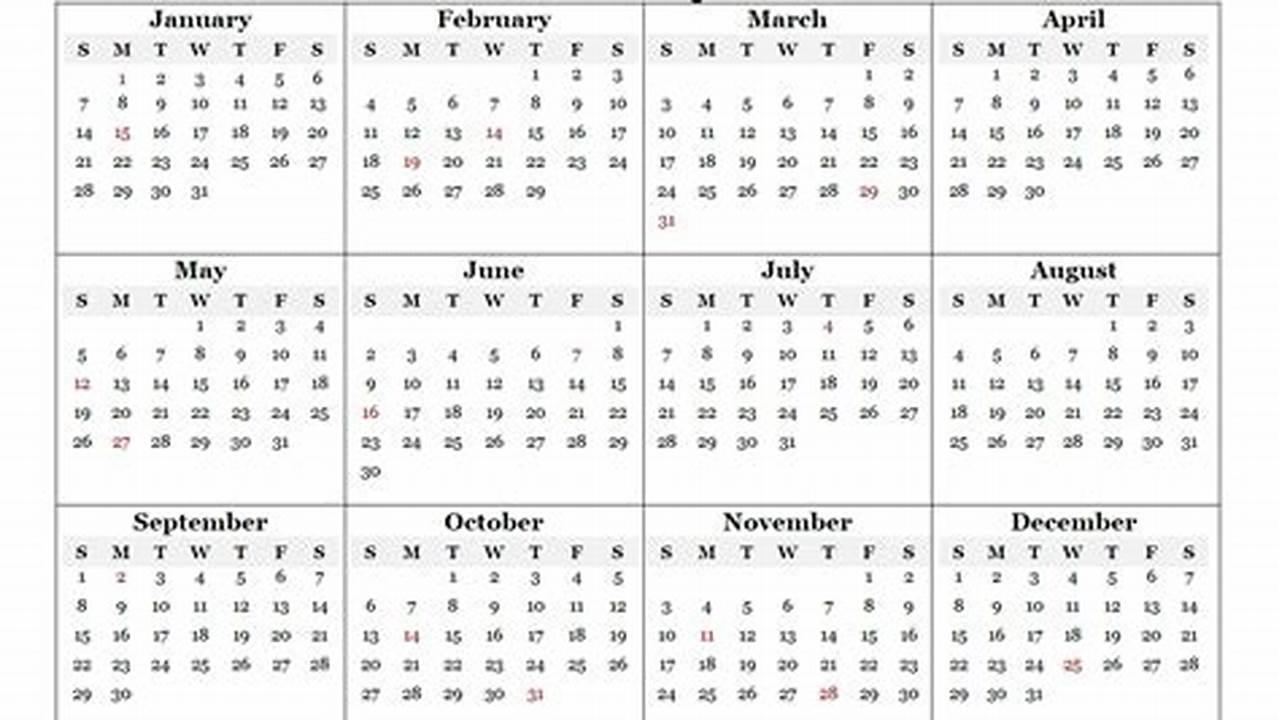 2024 Blank Calendar Printable Pdf One File
