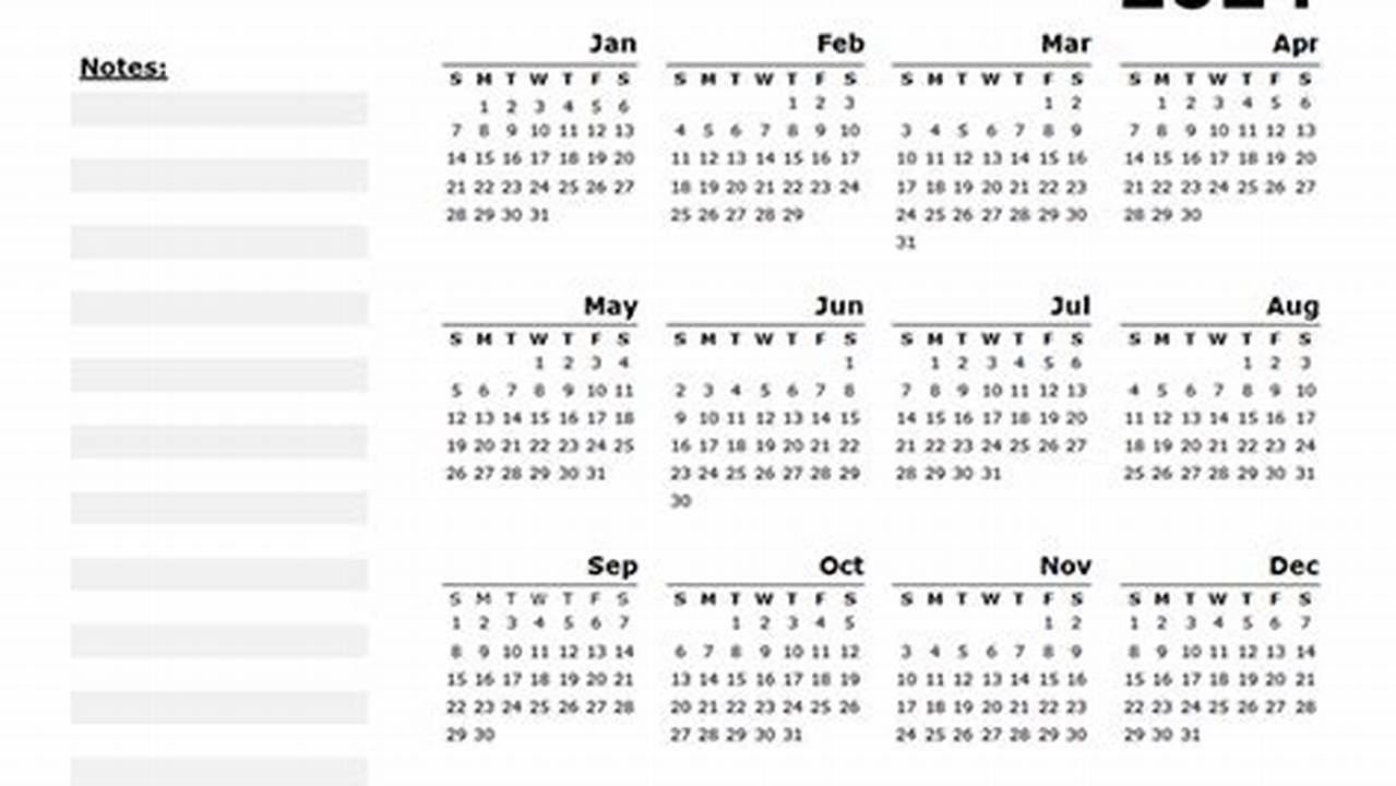 2024 Blank Calendar Template Pdf Form Fillable