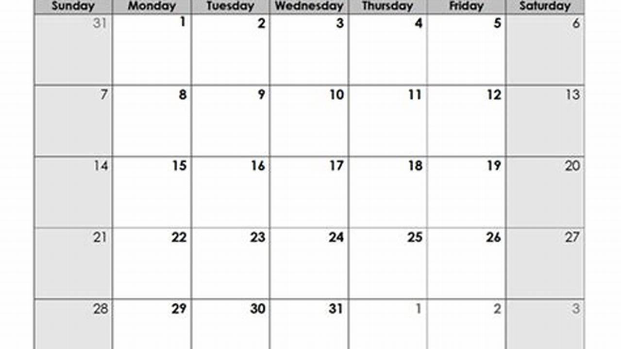 2024 Blank Monthly Calendar Pdf Version