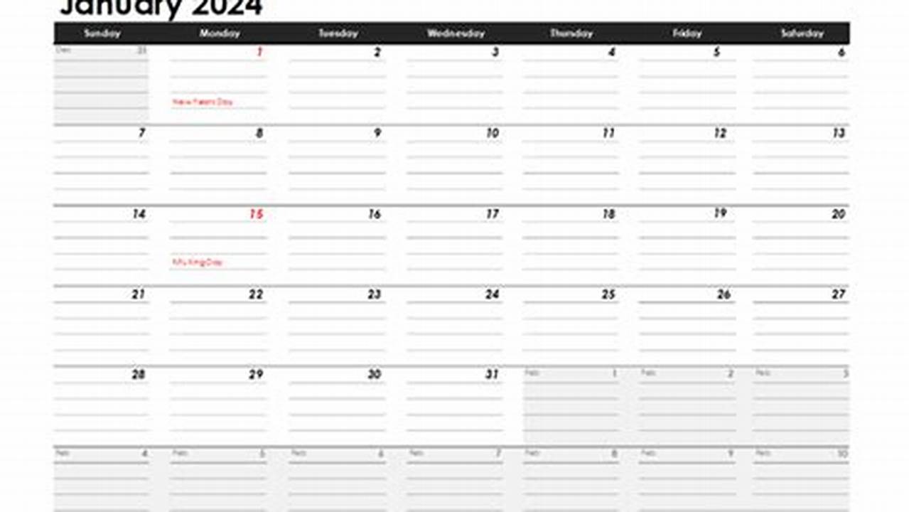 2024 Calendar Editable Excel Sheets