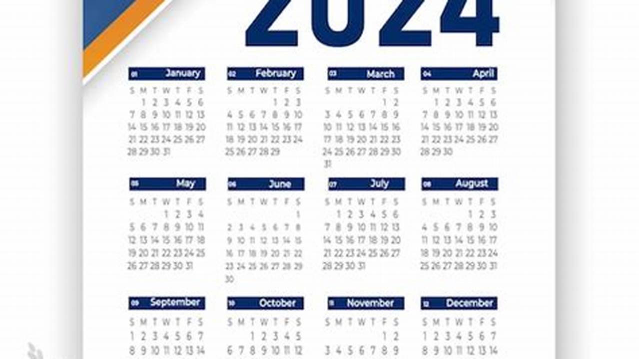 2024 Calendar Excel One Page Templates Design