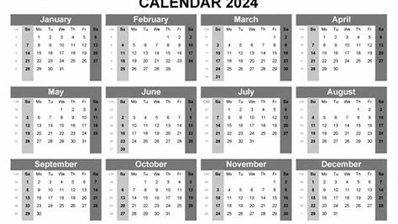 2024 Calendar Excel Pdf Free Download