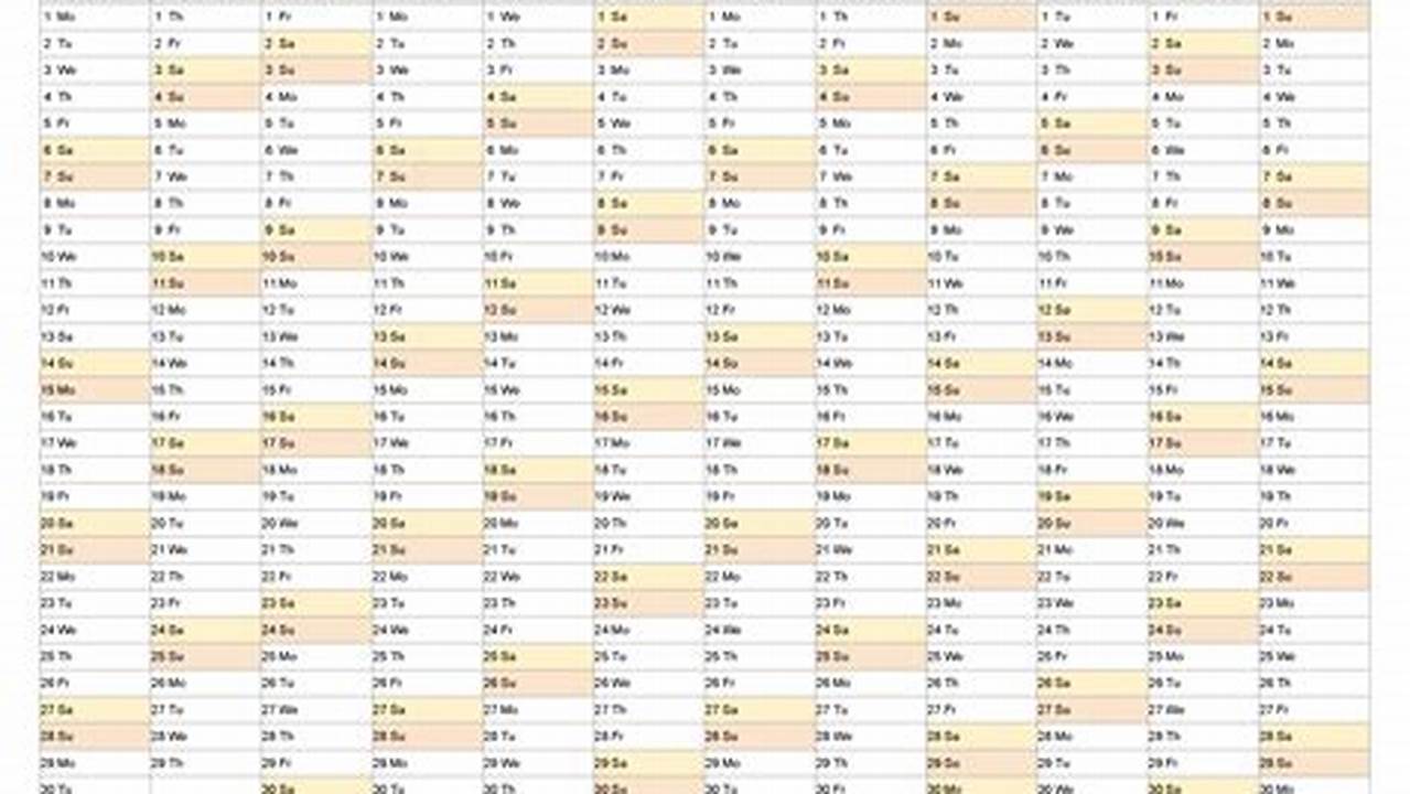 2024 Calendar Excel Sheet Format Download