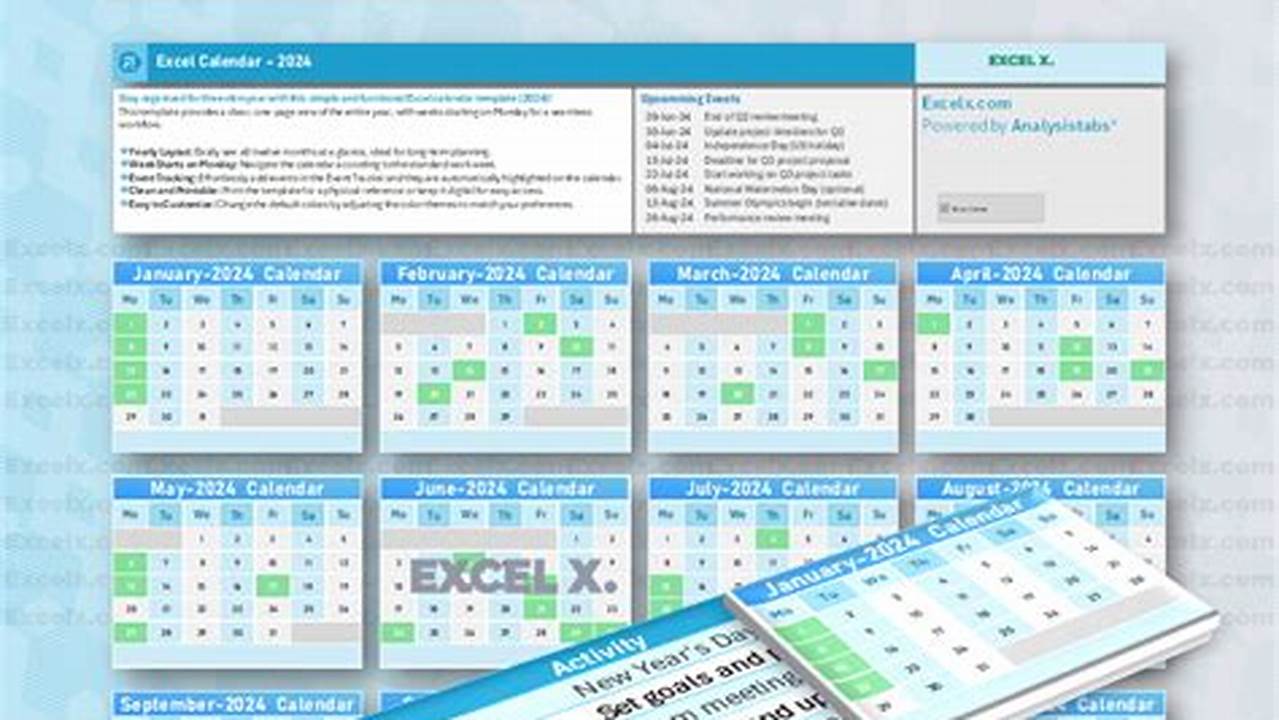 2024 Calendar Excel Template Downloadable