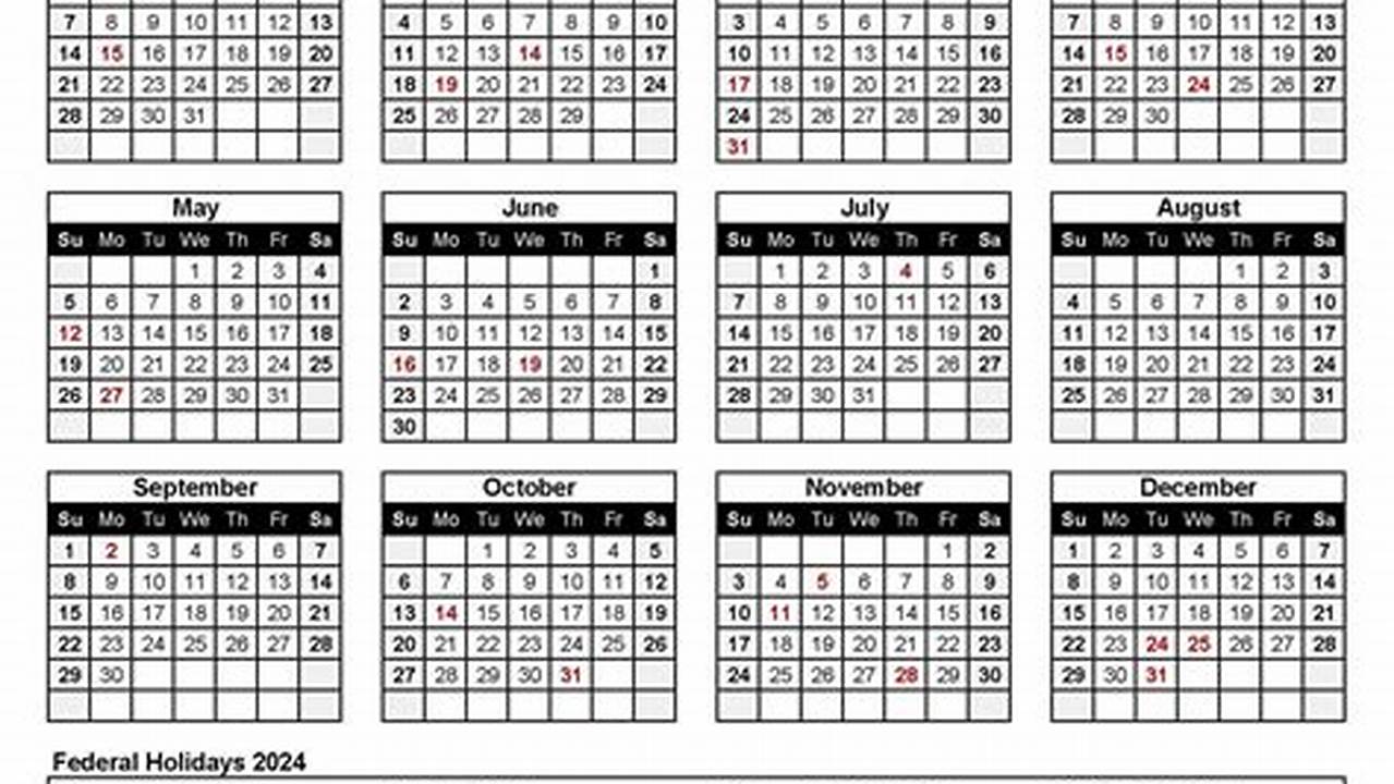 2024 Calendar In Excel Format Free Download