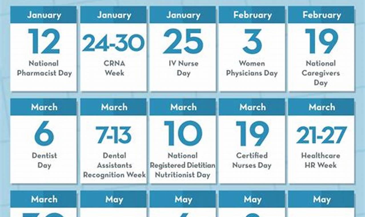 2024 Calendar Of Healthcare Recognition Days Calculator Download