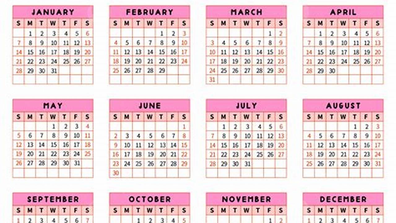 2024 Calendar Printable Design Patterns Png
