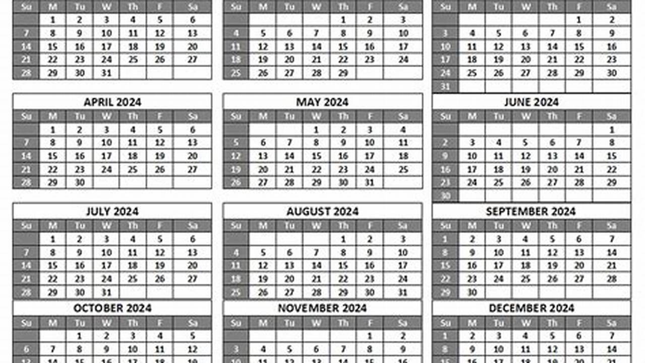 2024 Calendar Printable Pdf Wikibooks