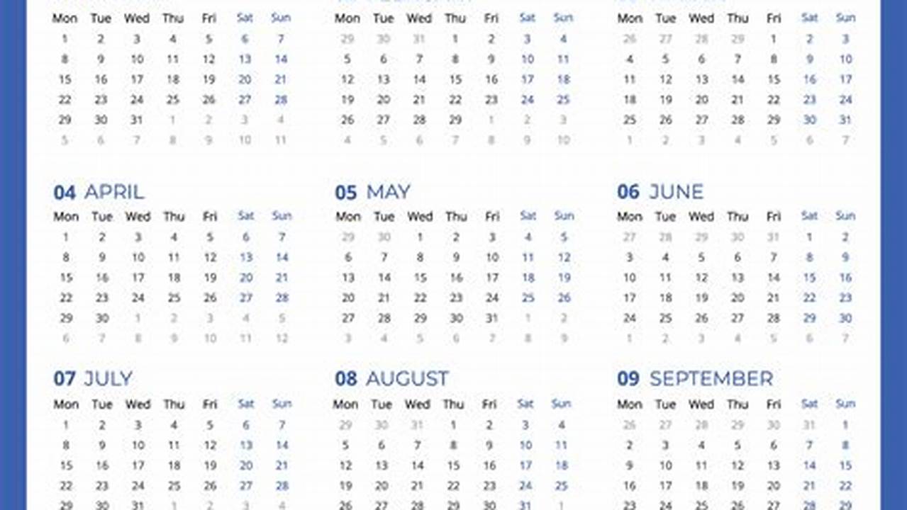 2024 Calendar With Week Numbers Starting Monday Printable