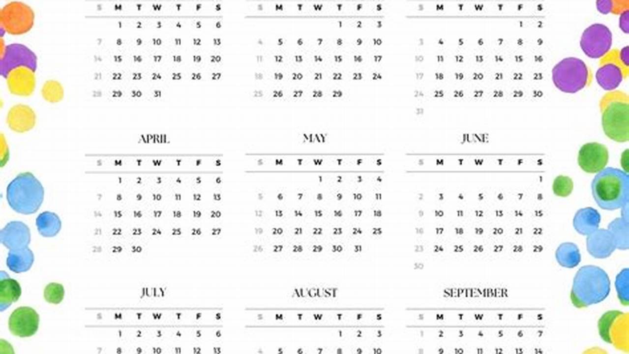 2024 Colorful Calendars That