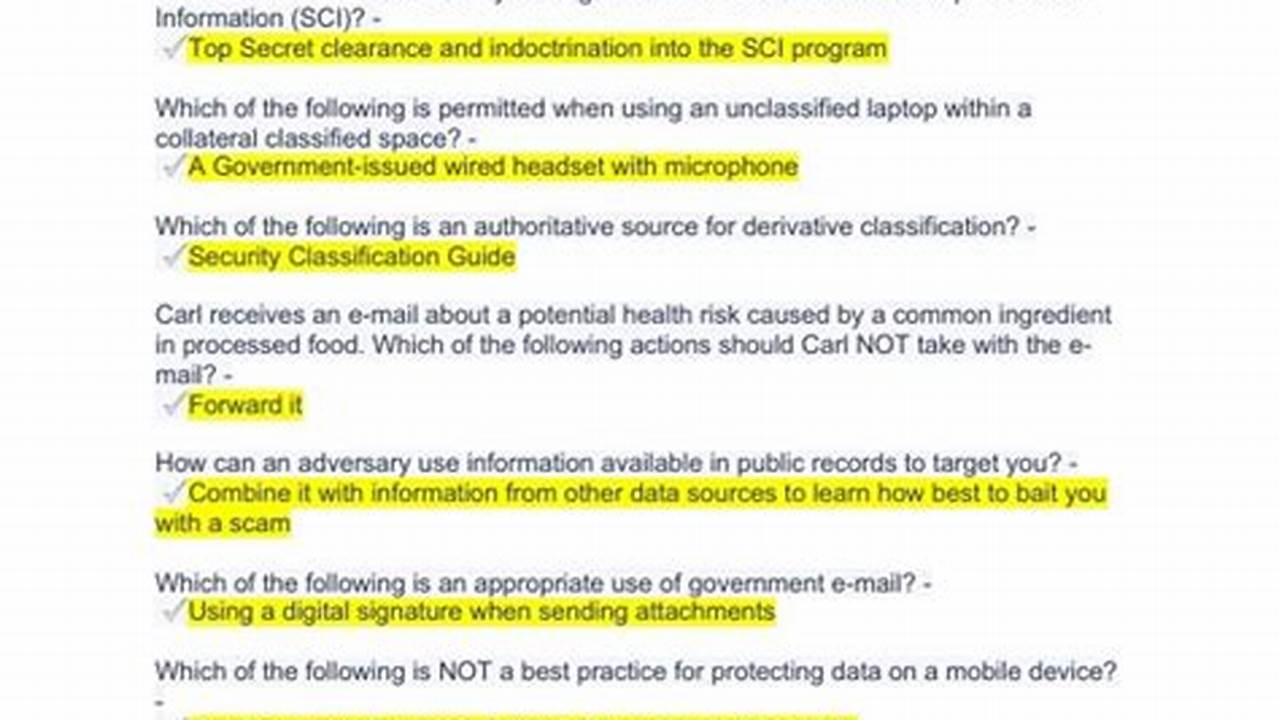 2024 Cyber Awareness Challenge Answers