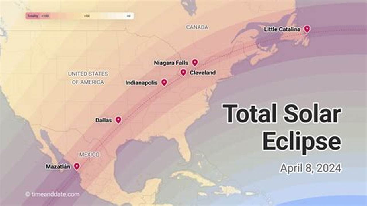 2024 Eclipse Best Viewing Locations Map