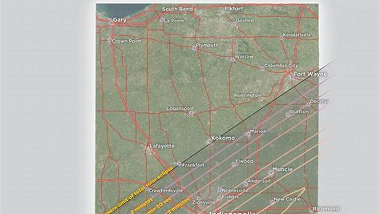 2024 Eclipse Path Indiana Map Free