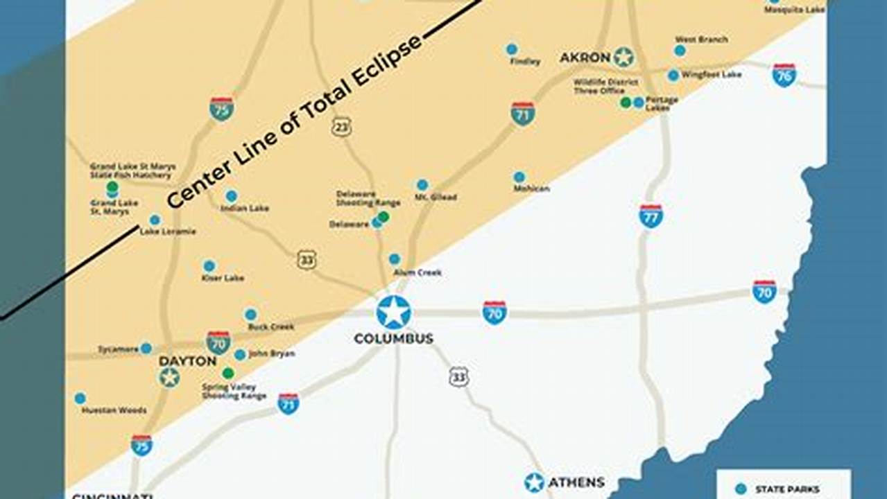2024 Eclipse Path Map Ohio